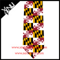 Lazos privados de la bandera de Maryland de la etiqueta privada 100% impresa con el logotipo